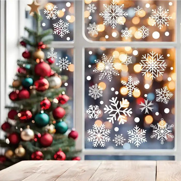 Autocollant de décoration de fenêtre de flocon de neige blanc pour la maison