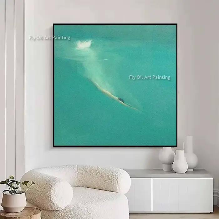 Décoration murale originale « Blue Green People Set Sail » pour chambre