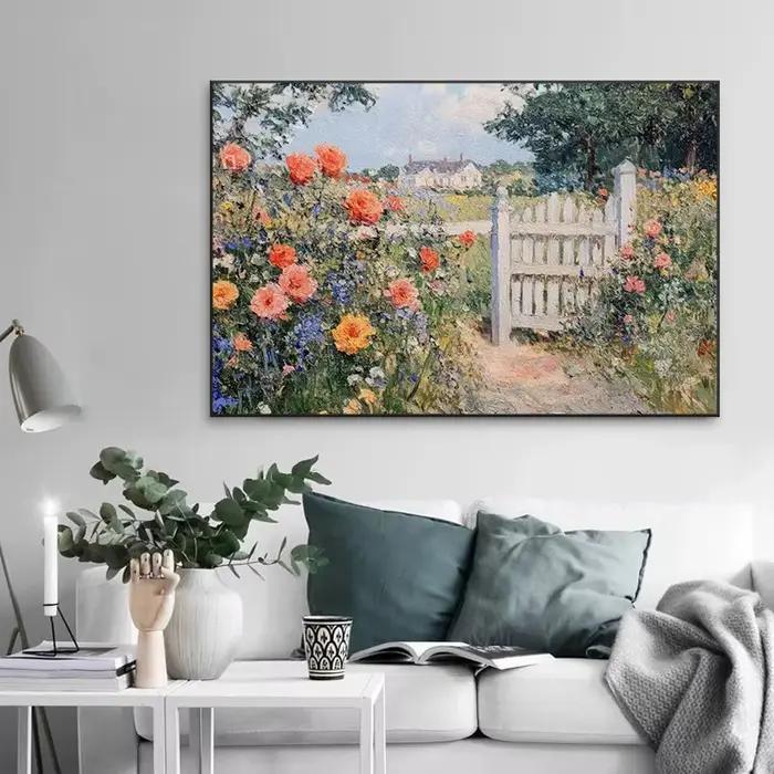 Paysage Floral rétro français inspiré de Monet