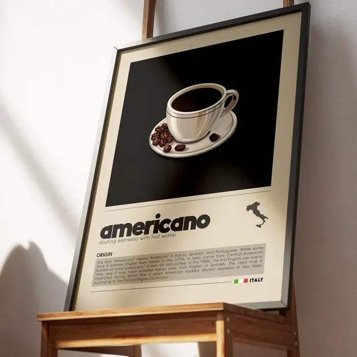 Affiche d'art de café minimaliste