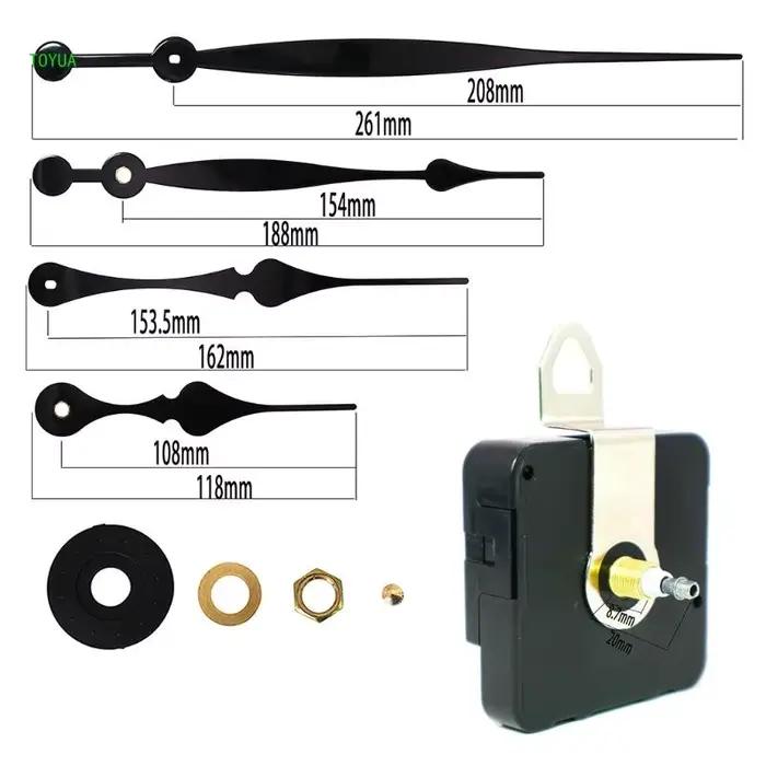 1 mécanisme mouvement d'horloge à arbre Long à couple élevé avec 2 paires mains pièces réparation