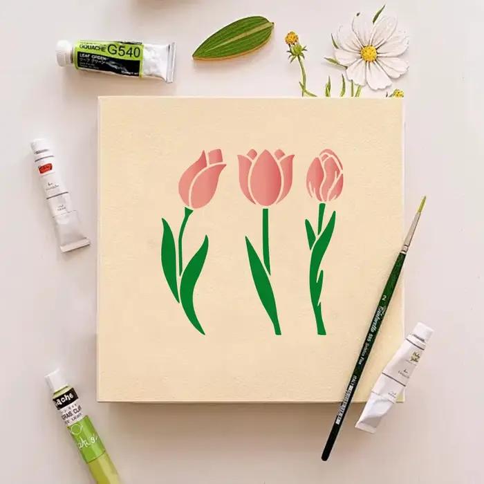 Pochoirs en forme de tulipe