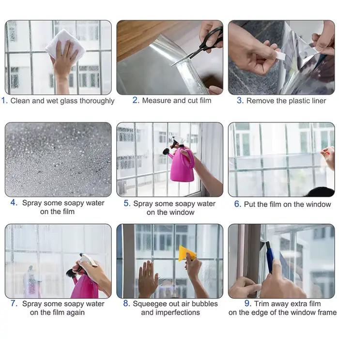 Film de fenêtre coloré 40cm x 120cm, teinte de verre teintée, autocollants transparents auto-adhésifs pour maison, bureau, porte, rouleau de décoration en verre, bricolage