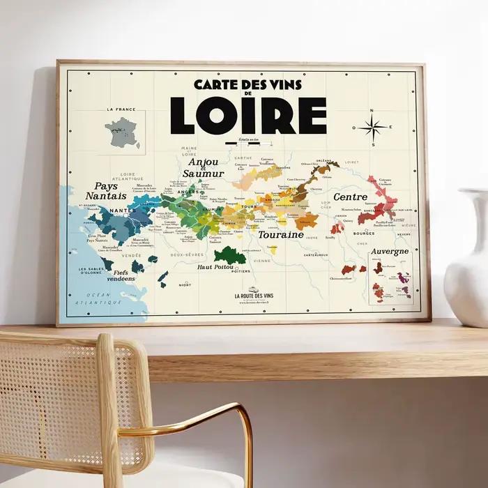 Affiche murale de peinture de toile de carte de vin d'Espagne