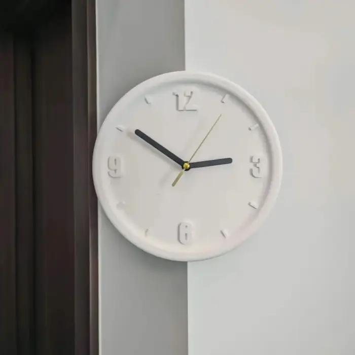 Horloge murale d'angle sans perçage, design artistique et scientifique, silencieuse, pour salon, bureau, décoration intérieure