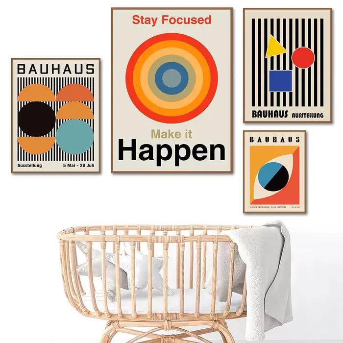 Bauhaus – affiche de lignes géométriques simples