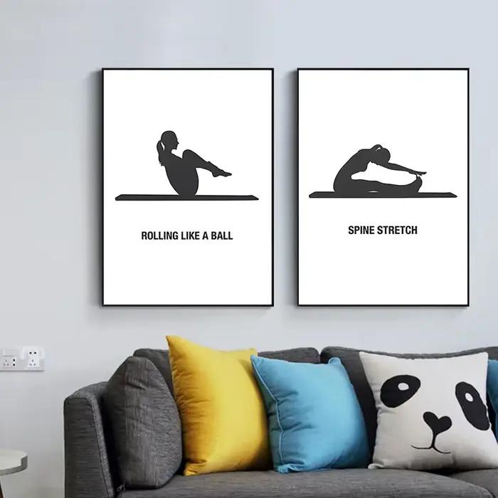 Art mural Simple Pilates noir et blanc