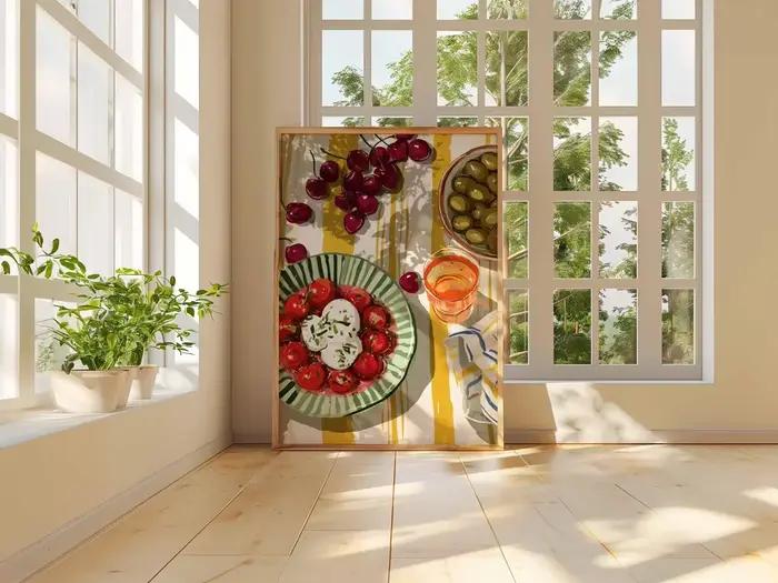 Impression d'art mural sur le thème de la cuisine méditerranéenne