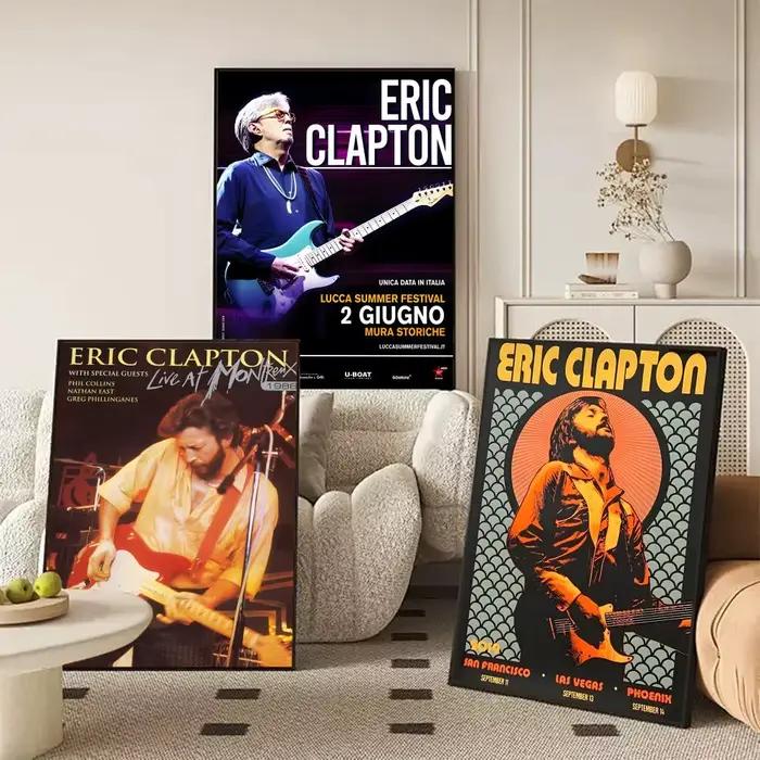 Affiche Singer E-Eric C-Clapton, autocollants muraux imperméables, décor mural amovible pour salon et chambre à coucher