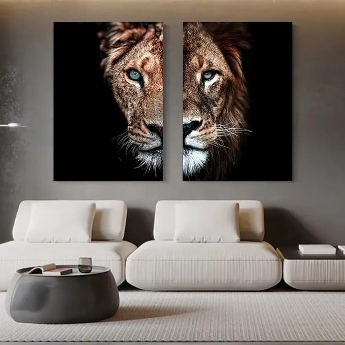 Affiches décoratives modernes du Lion et de la lionne masculine