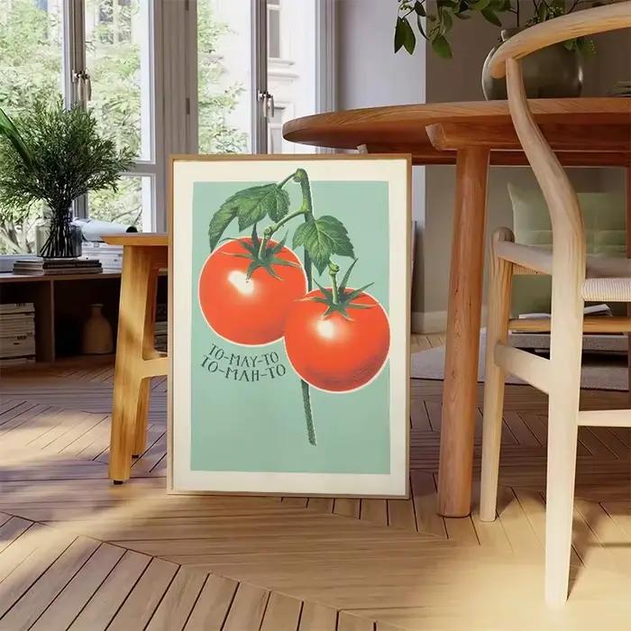 Affiche de poisson de homard de sardine colorée abstraite