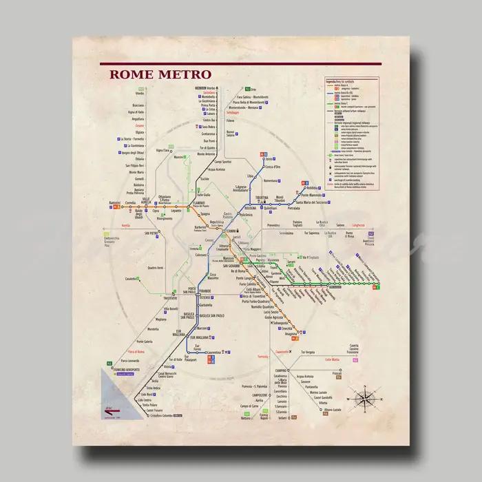 Affiche de voyage rétro Rome Paris TakLondon