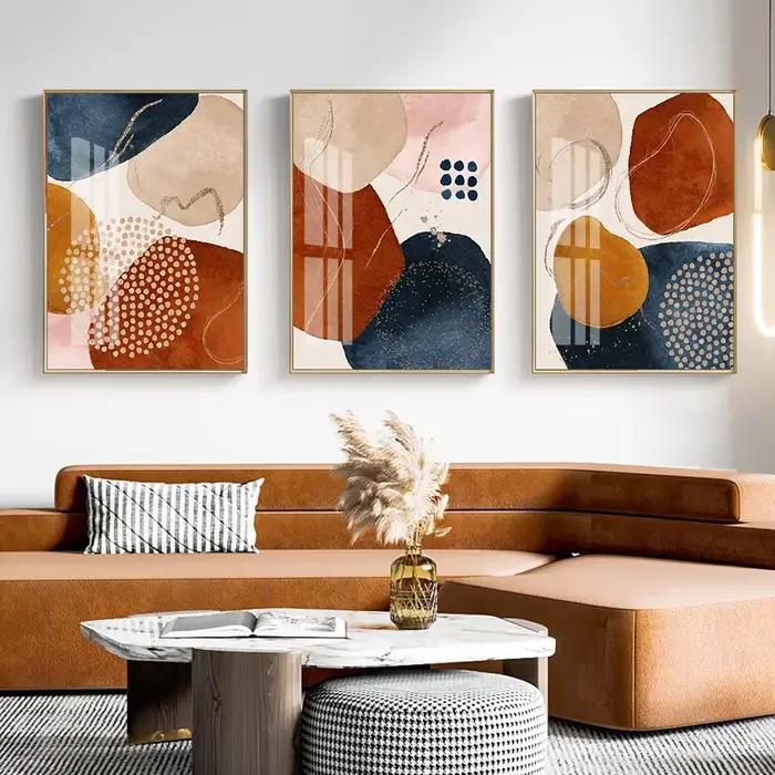 Peinture d'interconnexion d'art mural abstrait scandinave