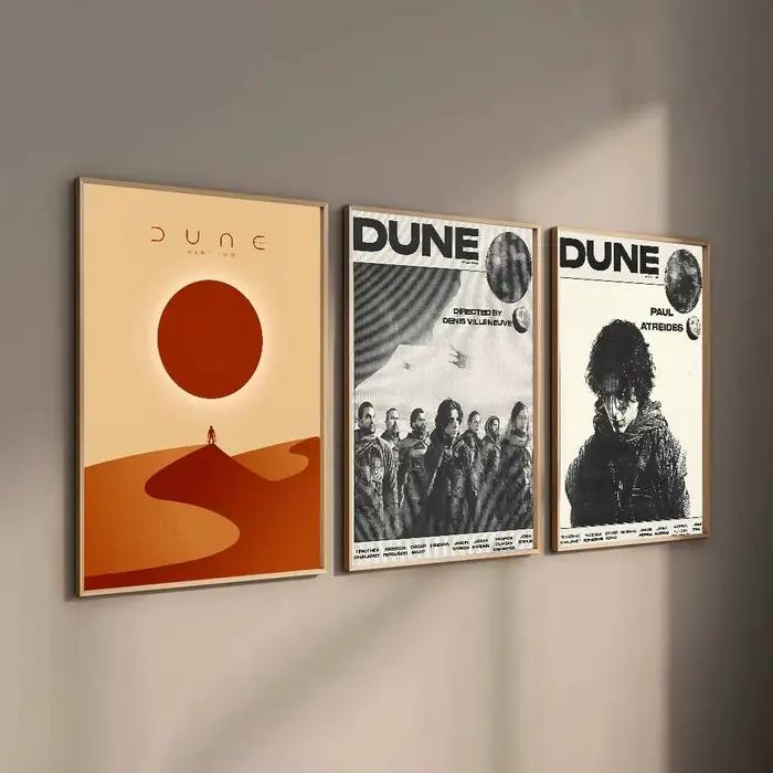 Classic Movie D-Dune Poster Self-adhesive Art Waterproof Paper Sticker Coffee House Bar Room Wall Decor