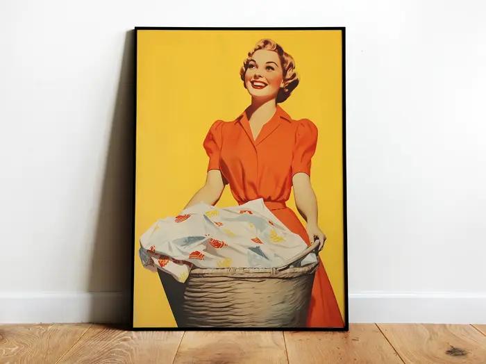 Affiche murale rétro pour femme au foyer