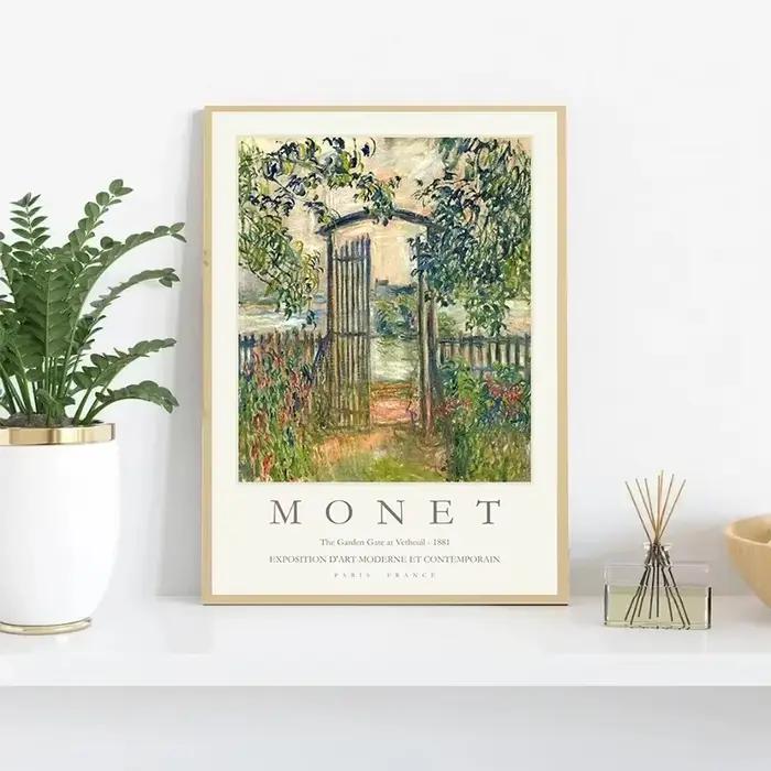 Affiche d'exposition de paysage Vintage de Claude Monet