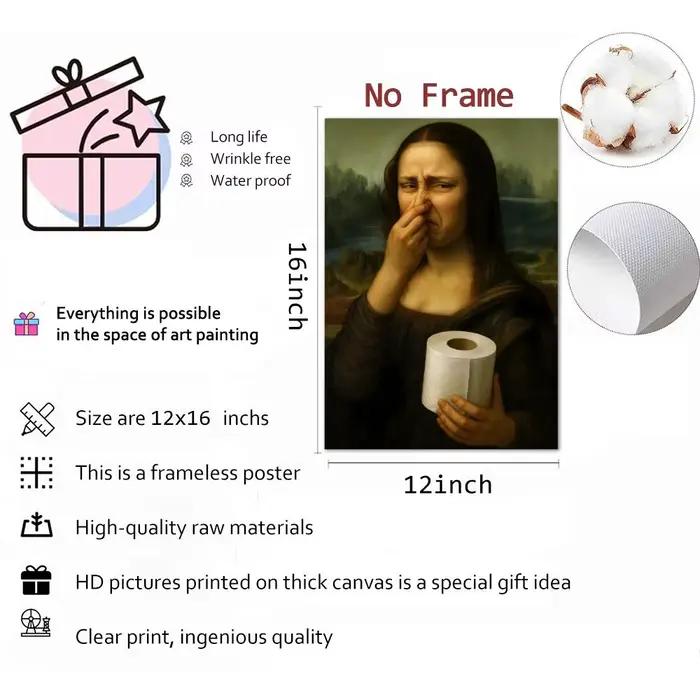 Pièce m-mimiques Mona Lisa couvrant le nez peinture calligraphie toile HD affiche mur Art intérieur couloir décoration de la maison vacances