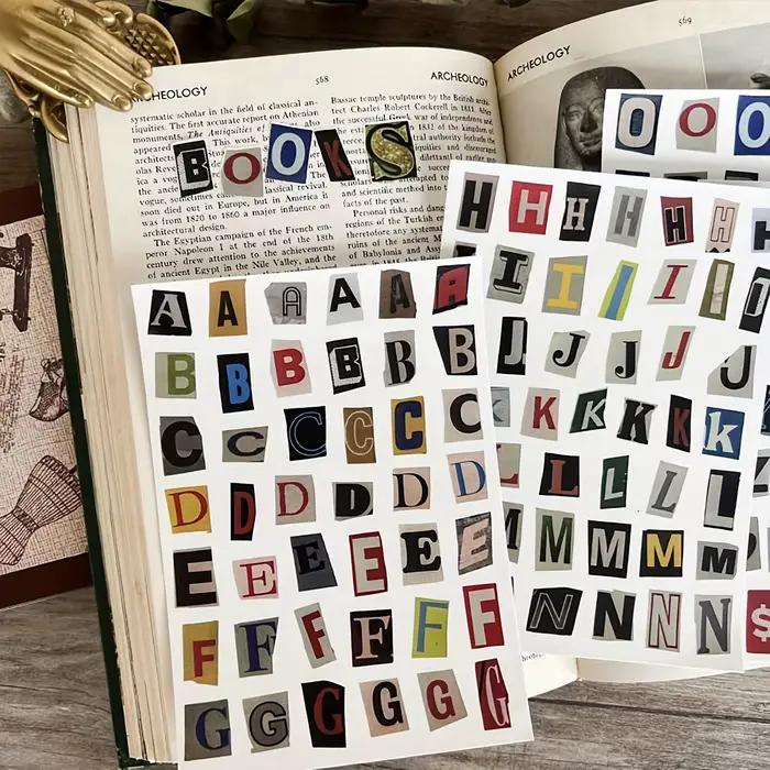 Autocollants de lettres de l'alphabet vintage