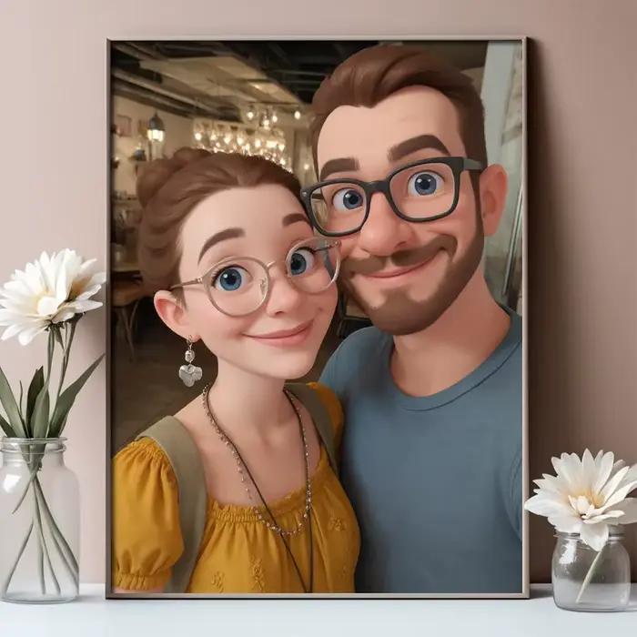 Personnalisation personnalisée style dessin animé impression sur toile affiche portrait photo art