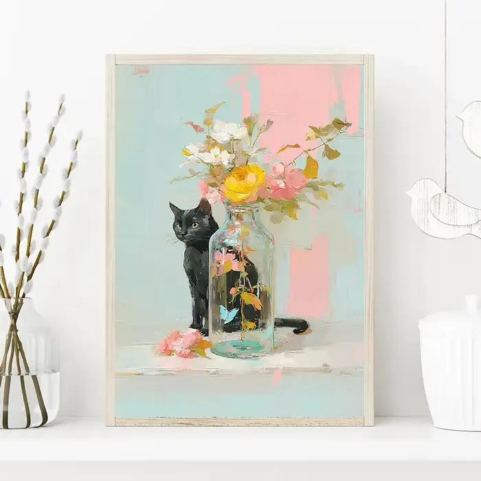 Affiches de peinture à l'huile d'art Pop d'animaux colorés élégants à la mode et beaux