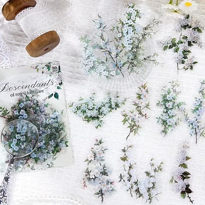 Autocollant imperméable Vintage plante fleurs PET