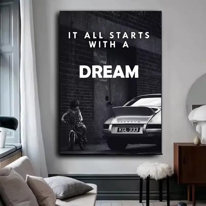 Affiche murale décorative en noir et blanc