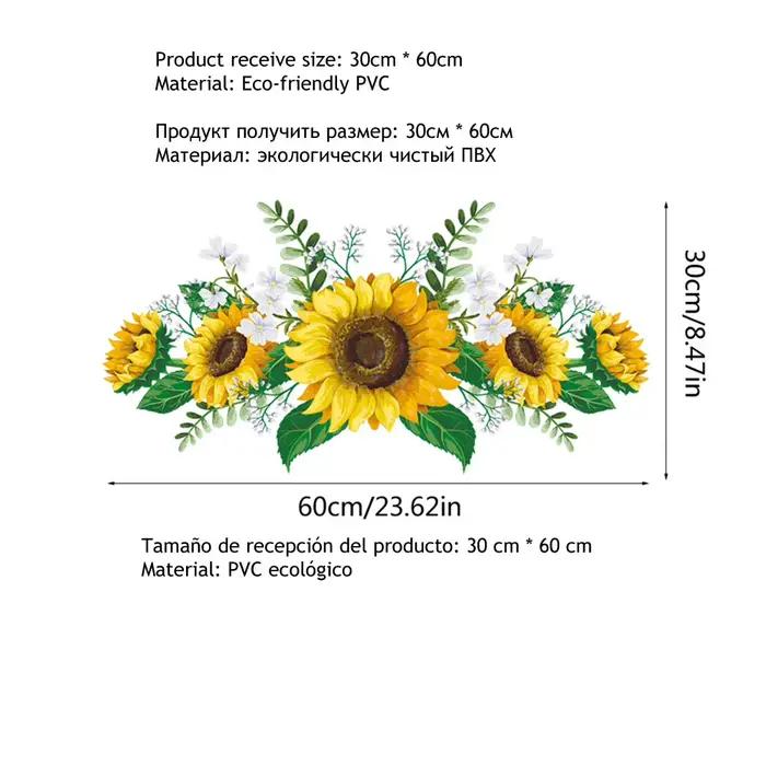 Autocollant Mural fleurs de tournesol