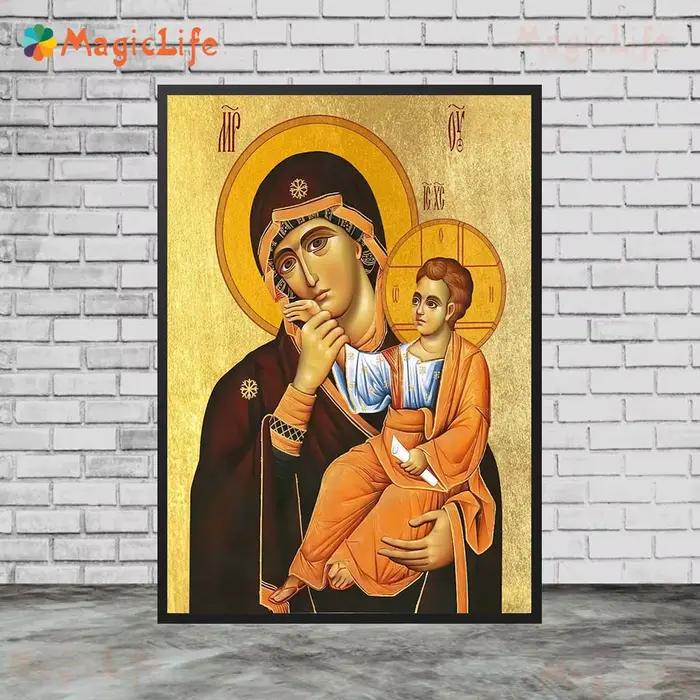 La mère de dieu vierge marie enfant Religion photos murales pour salon Vintage affiche mur Art toile peinture sans cadre