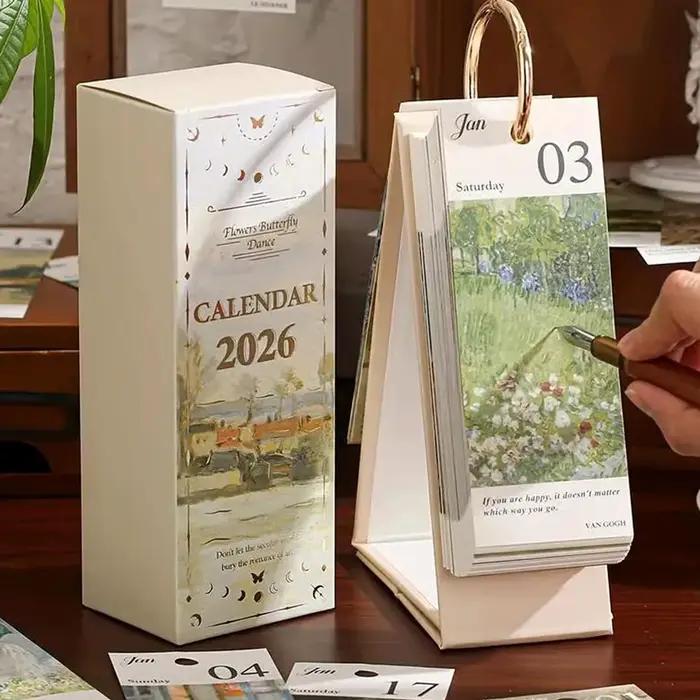Calendrier de peinture à l'huile de Style européen rétro 2026