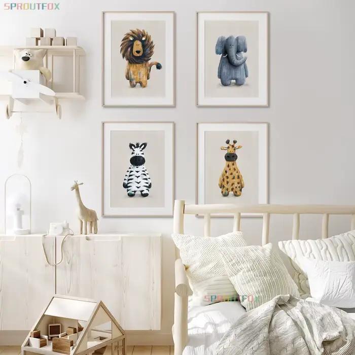 Toile murale avec girafe