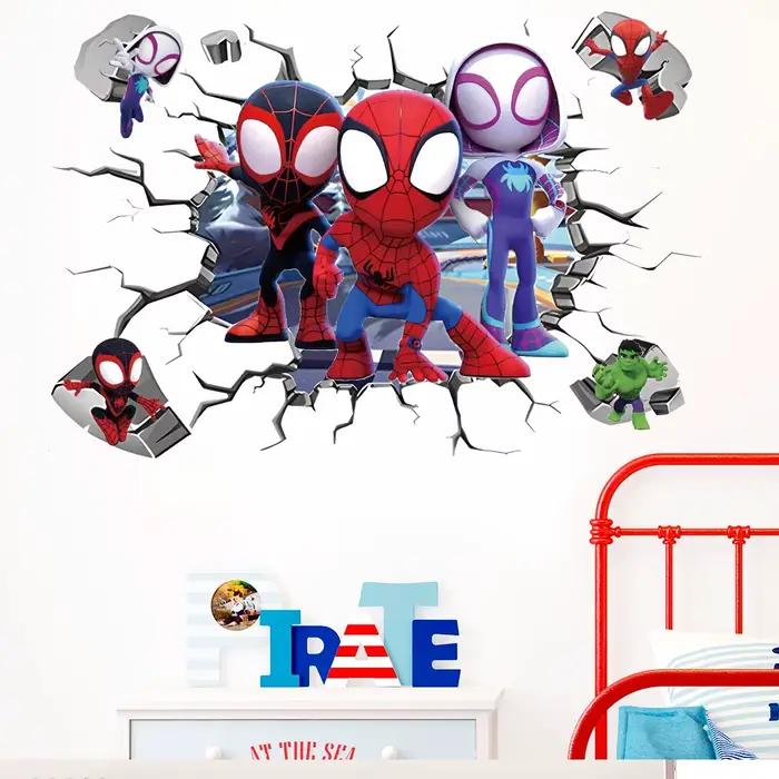 Dessin animé mignon mini Spiderman Super héros Stickers muraux pour chambre d'enfants décoration maison