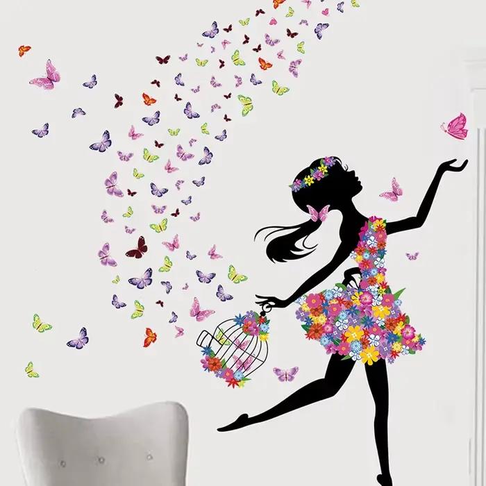 Autocollants Muraux Papillon pour Chambre d'Enfant Fille