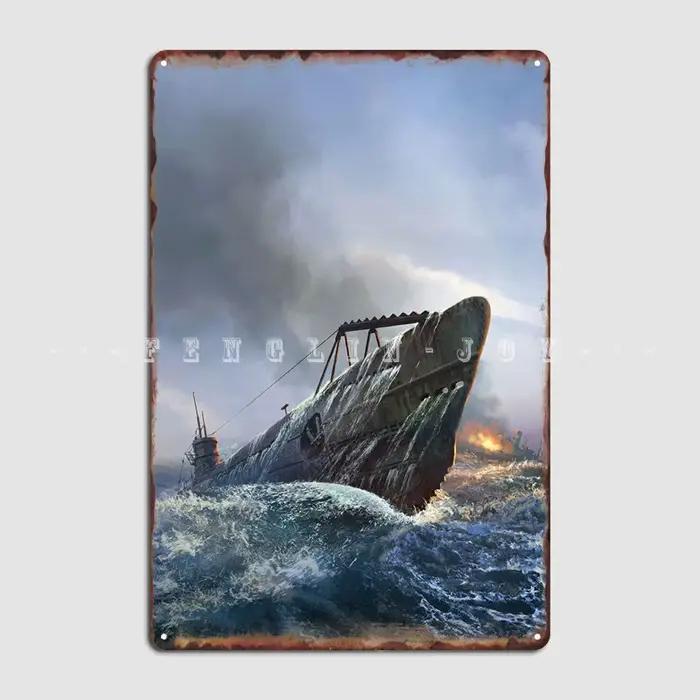 Plaque en métal Uboot, 18 panneaux