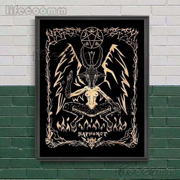 Asmod192.- Affiche sur toile décorative Astaroth Baphomet Beelzebub Paimon SAFArt