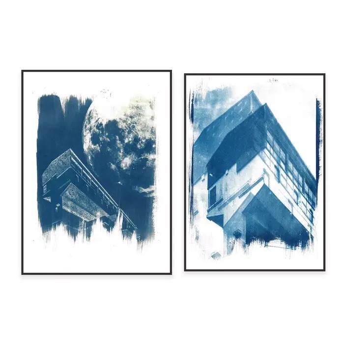 Affiche imprimée sur toile cyanotype