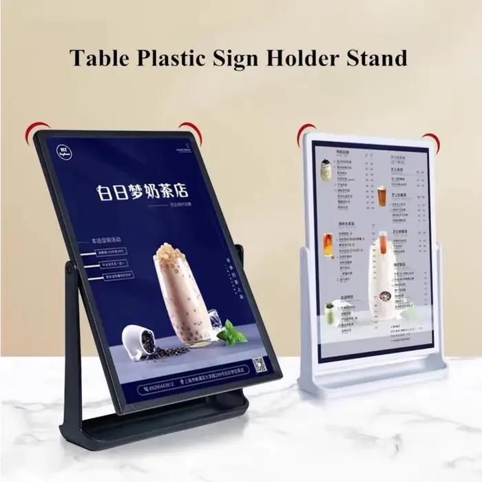 A5 148x210mm Table porte-panneau en plastique support Photo cadre d'affiche bureau Restaurant Bar Menu porte-papier