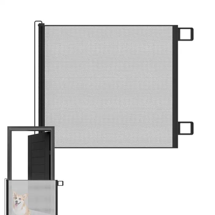 Barrière rétractable pour animaux de compagnie, clôture pour chien sans perçage, barrière en maille pour chat, filet de sécurité pour enfant, barrière pour chat pour escalier intérieur et patio