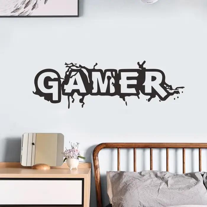 Autocollant mural motif Gamer Crack pour salon