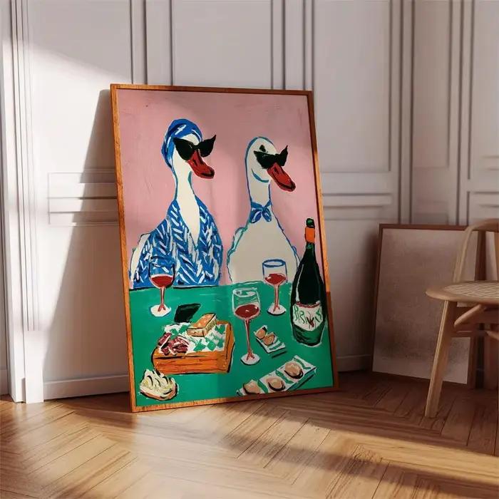 Impression d'art de fête de vin de canard