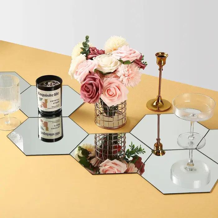 Autocollant mural miroir hexagonal 3D