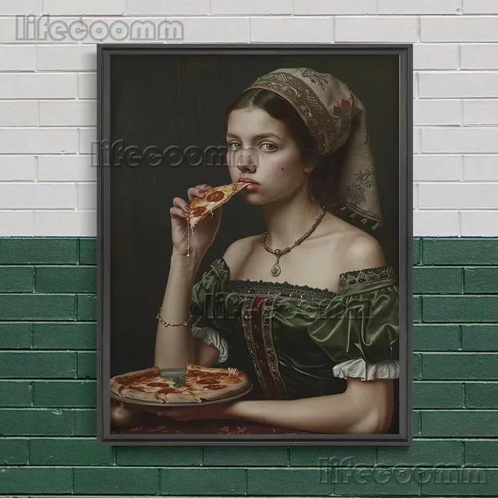 Affiche d'art de parodie vintage de femme de Renaissance