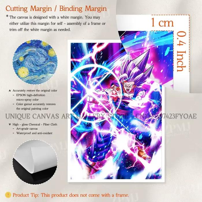 Dragon Ball toile peinture roi SSJ4 Gogeta décor à la maison photo sang chaud Anime impression affiche pour salon mur Art pas de cadre