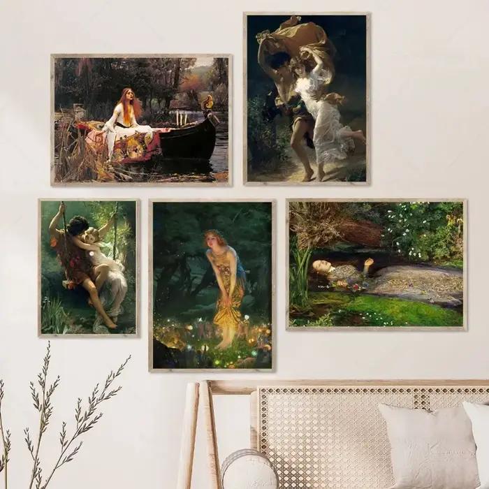 Ensemble d'art britannique pré-raphaélite pour la décoration de la maison