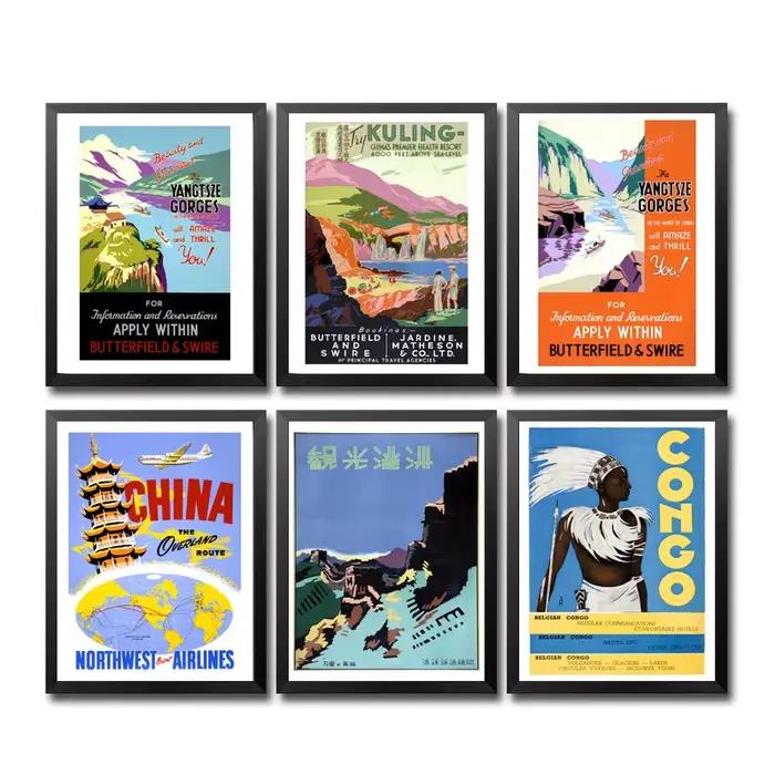 Affiche de voyage vintage, Cannes, Chine, Congo, CriferrCuba