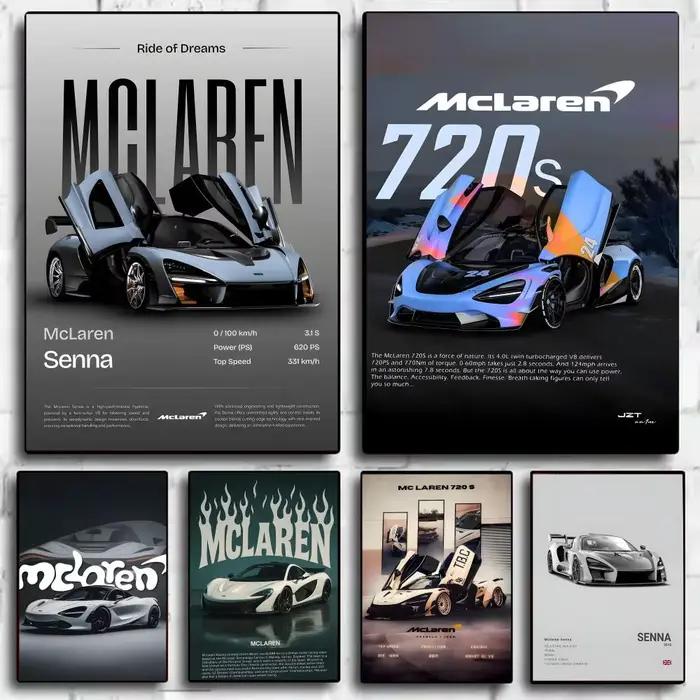 Supercar M-McLaren-ES Cool affiche autocollant parfait art auto-adhésif conçu pour les espaces de bureau à manger à la maison