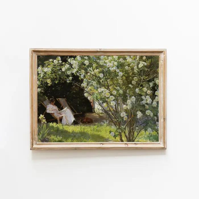 Paysage Floral rétro français inspiré de Monet