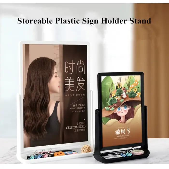A5 148x210mm Table porte-panneau en plastique support Photo cadre d'affiche bureau Restaurant Bar Menu porte-papier