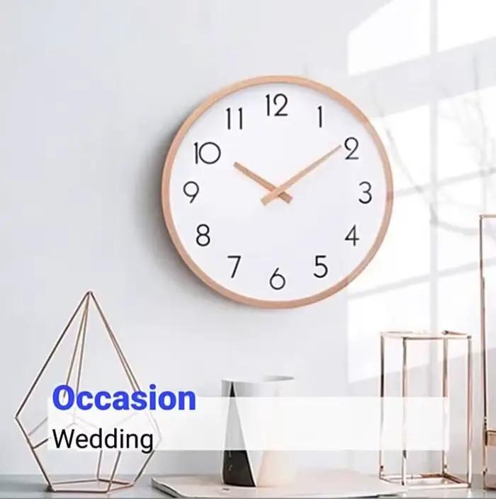 Horloge murale blanche silencieuse en bois