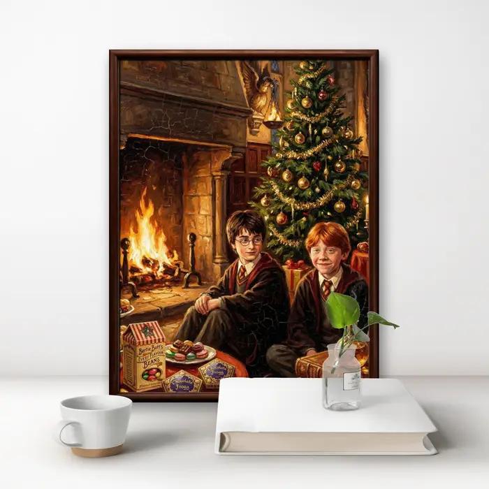 Peinture diamant thème château de noël Harry Potter