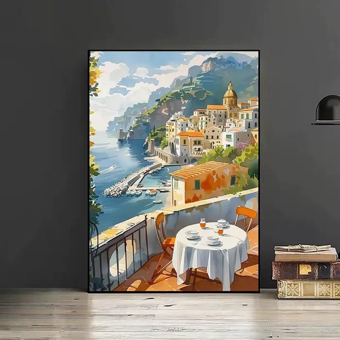 Affiche de paysage de la côte amalfitaine d'Édimbourg